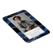 Memorial Blauw en Goud Foto Keepsake Magneet (Rechterzijde)