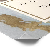 Memorial Blauwe en Gouden Foto Begrafenis Welkom Poster (Hoek)