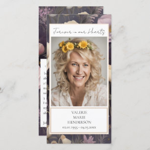 Memorial Bloemen Foto Begrafenis Keepsake Bedankkaart