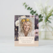 Memorial Bloemen Foto Begrafenis Keepsake Kaart (Staand voorkant)