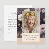Memorial Bloemen Foto Begrafenis Keepsake Kaart (Voorkant / Achterkant)