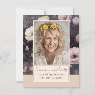 Memorial Bloemen Foto Begrafenis Keepsake Kaart