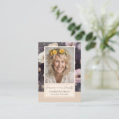Memorial Bloemen Foto Begrafenis Keepsake Visitekaartje (Staand voorkant)