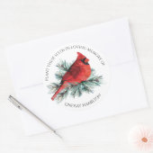 Memorial Bloemzaden Kardinaal Pine Favor Ronde Sticker (Envelop)