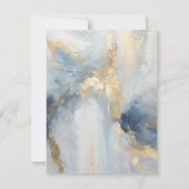 Memorial Blue en Gold Photo Funeral Service Kaart (Achterkant)