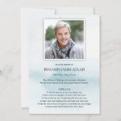 Memorial Blue Sympathie Uitvaart Dank u kaart (Voorkant)