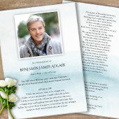 Memorial Blue Sympathie Uitvaart Dank u kaart