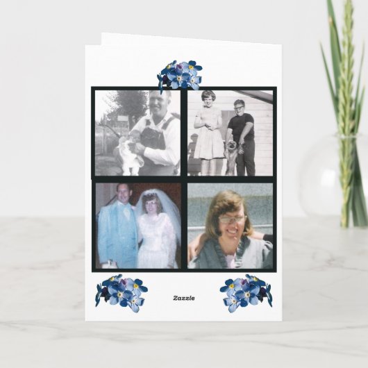 Memorial Blue Vergeet Me Not Floral Fotoprogramma (Achterkant)