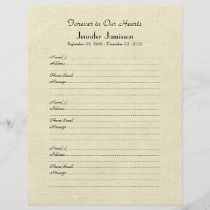 Memorial Book Filler Page, Distress Cream