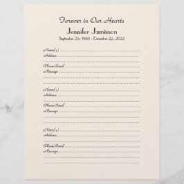 Memorial Book Filler Page, Off White