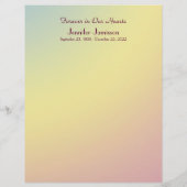 Memorial Book Filler Page, Pastel Yellow Blue Pink (Achterkant)