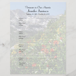 Memorial Book Filler Sign-In Page Wildbloemen