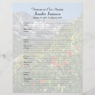 Memorial Book Filler Sign-In Page Wildbloemen