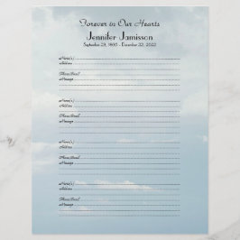 Memorial Book Multomap Filler Inlogpagina Blue Sky
