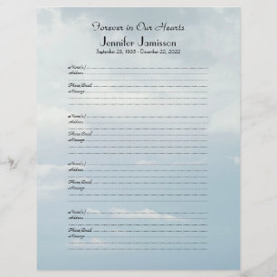 Memorial Book Multomap Filler Inlogpagina Blue Sky