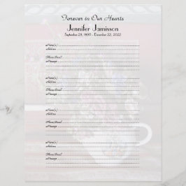 Memorial Book Sign-In  Teapot Filler Page