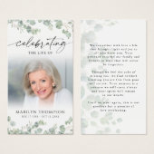 Memorial Botanical Celebrating Life Prayer Card Visitekaartje (Voorkant /achterkant)