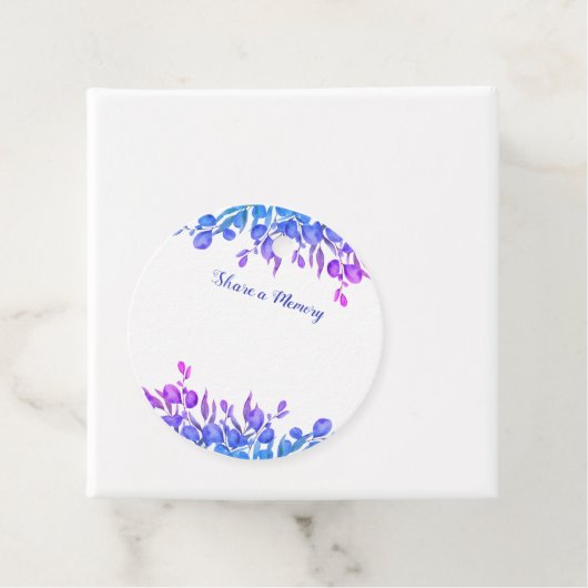 Memorial Botanical Foliage Share a Memory Funeral Bedankjes Labels (In situ)