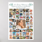 Memorial Botanical Heart Leaves 55 Photo Collage Poster (Voorkant)
