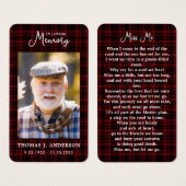Memorial Burgundy Pset Photo Funeral Prayer Kaart (Voorkant /achterkant)