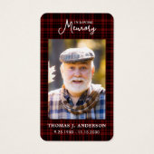 Memorial Burgundy Pset Photo Funeral Prayer Kaart (Voorkant)