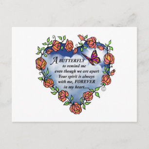 Memorial Butterfly Poem Briefkaart