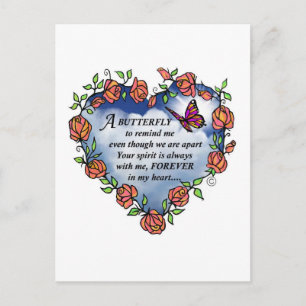 Memorial Butterfly Poem Briefkaart