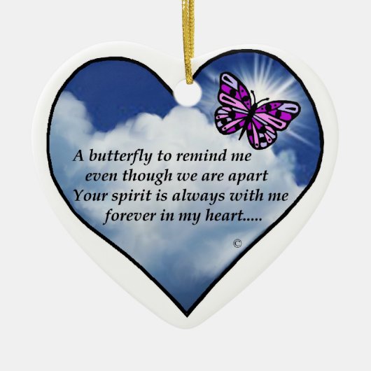 Memorial Butterfly Poem Keramisch Ornament (Voorkant)