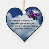 Memorial Butterfly Poem Keramisch Ornament (Achterkant)