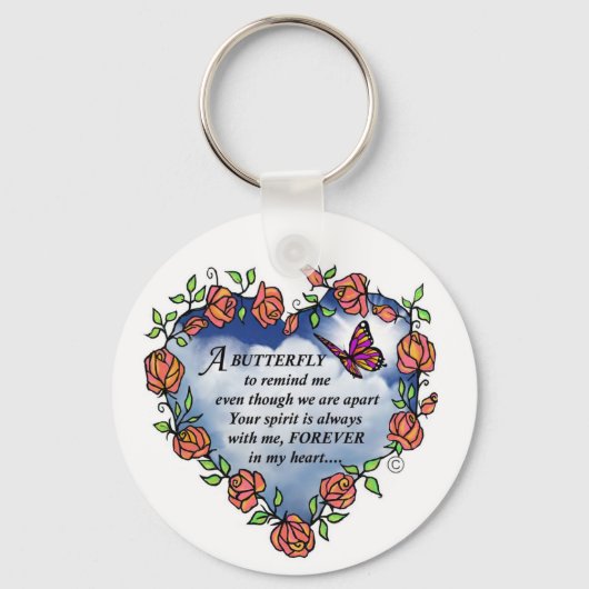 Memorial Butterfly Poem Sleutelhanger (Voorkant)