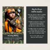 Memorial Camo Foto Sympathie Funeral Prayer Kaart (Voorkant /achterkant)