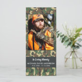 Memorial Camo Photo Funeral Prayer Kaart Bladwijze (Staand voorkant)