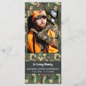Memorial Camo Photo Funeral Prayer Kaart Bladwijze (Voorkant)