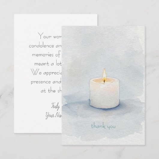 Memorial Candle Bedankkaart (Voorkant / Achterkant)