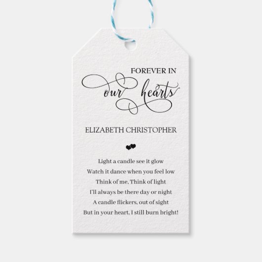 Memorial Candle Celebration of Life Candle Favor Cadeaulabel (Voorkant)
