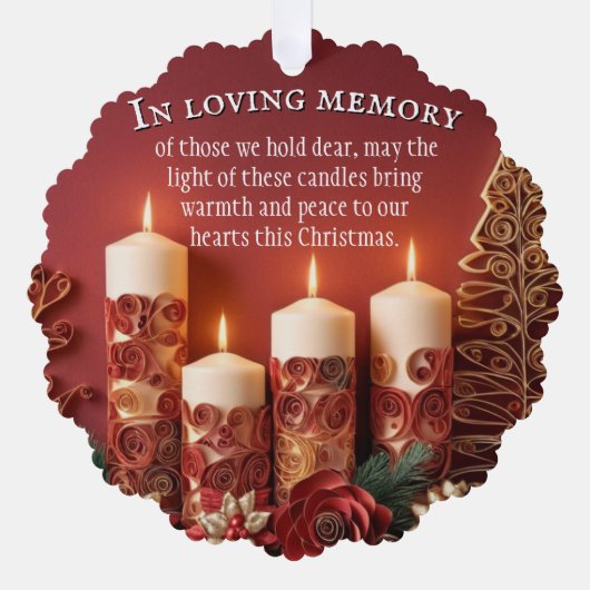 Memorial Candle kerstversiering Ornament Kaart (Voorkant)
