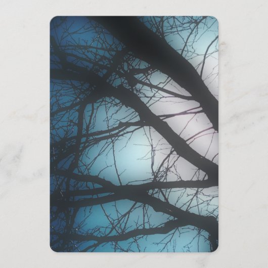 memorial card blue blur tree programmakaart (Voorkant)