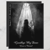 Memorial Card in the light - afscheid van mijn die (Voorkant / Achterkant)