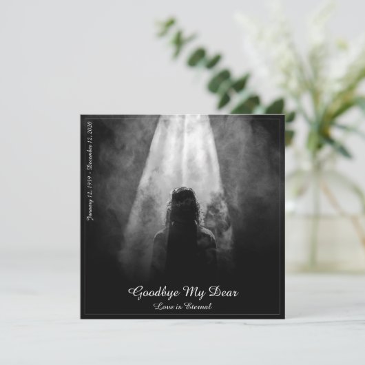 Memorial Card in the light - afscheid van mijn die (Staand voorkant)