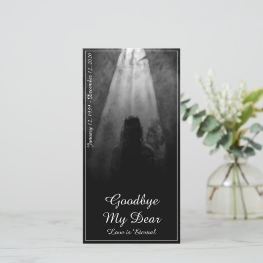 Memorial Card in the light - afscheid van mijn die (Staand voorkant)