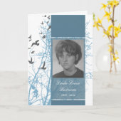 memorial card : silhouscreen birds kaart (Gele Bloem)