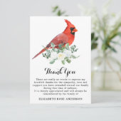 Memorial Cardinal Custom Foto Begrafenis Sympathie Bedankkaart (Staand voorkant)