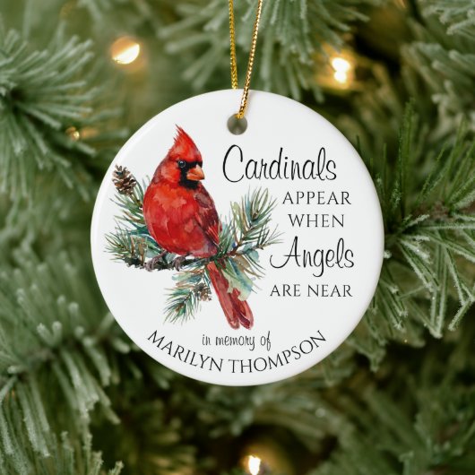 Memorial Cardinals Appear When Angels Are Near Keramisch Ornament (Boom)