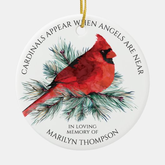 Memorial Cardinals Appear When Angels Near Photo Keramisch Ornament (Voorkant)