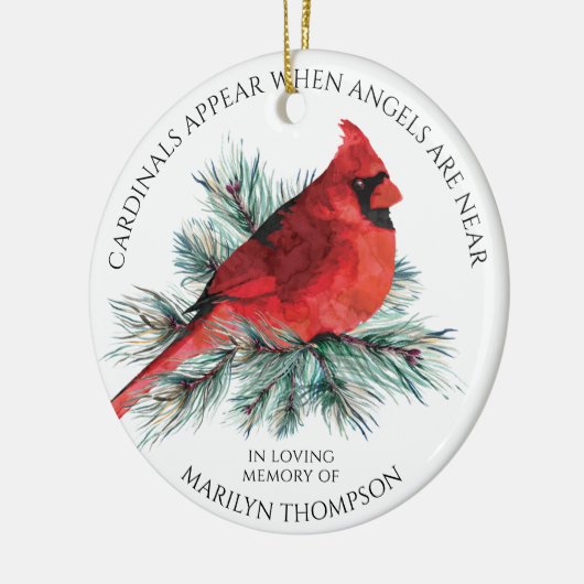 Memorial Cardinals Appear When Angels Near Photo Keramisch Ornament (Links)