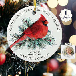Memorial Cardinals Appear When Angels Near Photo Keramisch Ornament