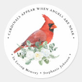 Memorial Cardinals lijken een bloemenbegrafenisgun Ronde Sticker (Voorkant)