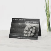 Memorial Cards A bouquet of white roses monochrom Kaart (Voorkant)