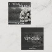 Memorial Cards A bouquet of white roses monochrom Notitiekaartje (Voorkant / Achterkant)