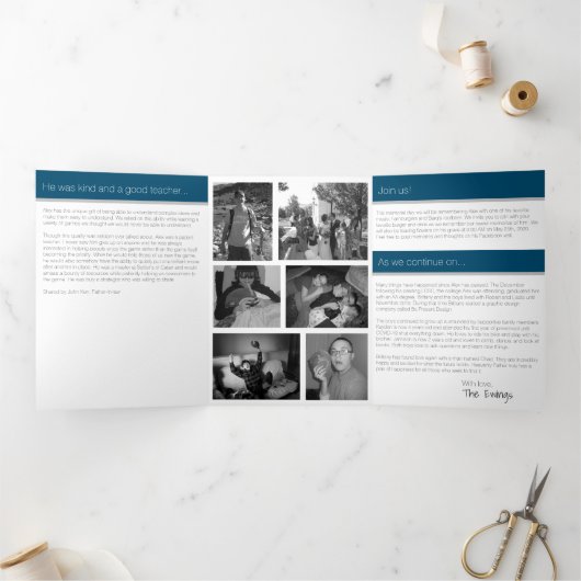 Memorial Cards Drieluik Kaart (Binnen)